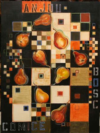 Pears in Squares by artist bj thornton