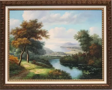 Original Canvas - Traditionally Framed custom framing example featuring Landscape in Austin