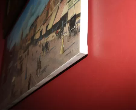 Museum Wrap canvas stretching example featuring Mounting Museum Wrap in Austin