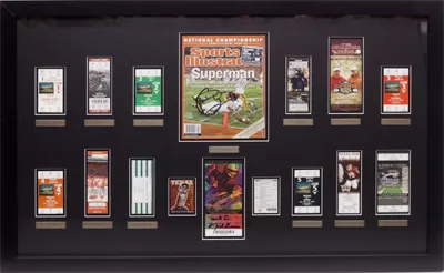 Tickets custom framing example in Austin