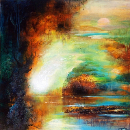 Peacock Lake by artist Ping Irvin