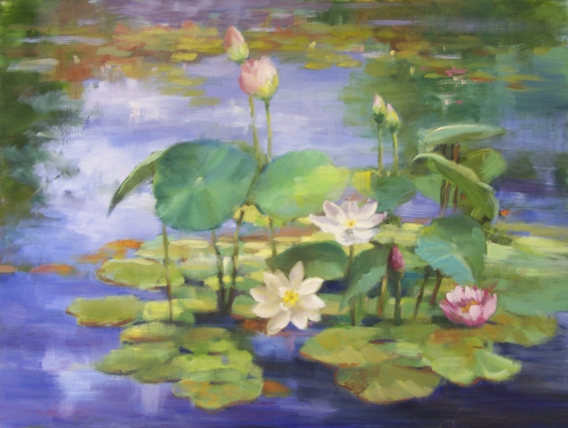 Lotus and Lilies by artist Eve Larson