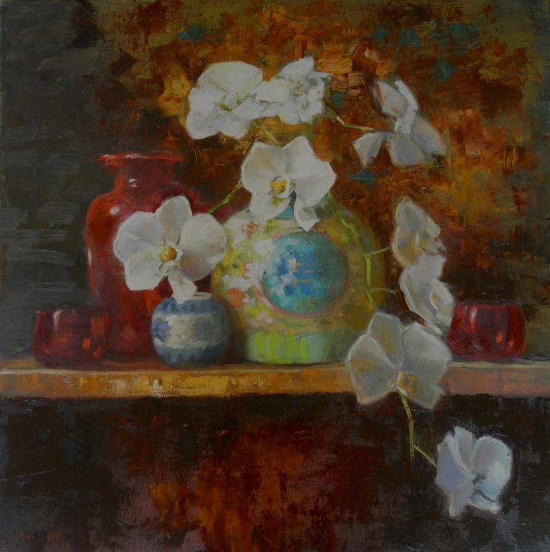 Orchids by artist Eve  Larson