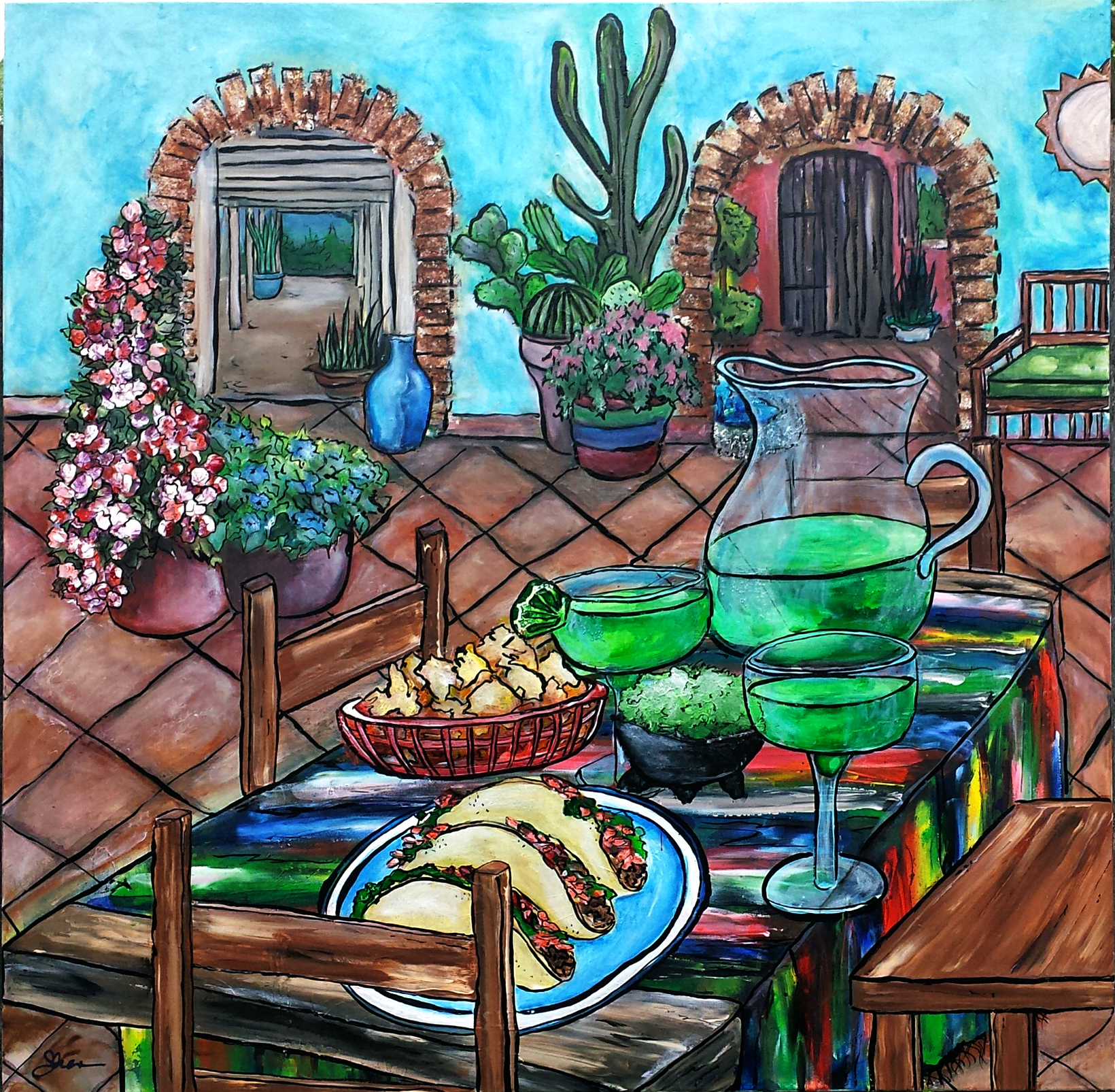 Tacos and Tequila by artist Shannon Fannin